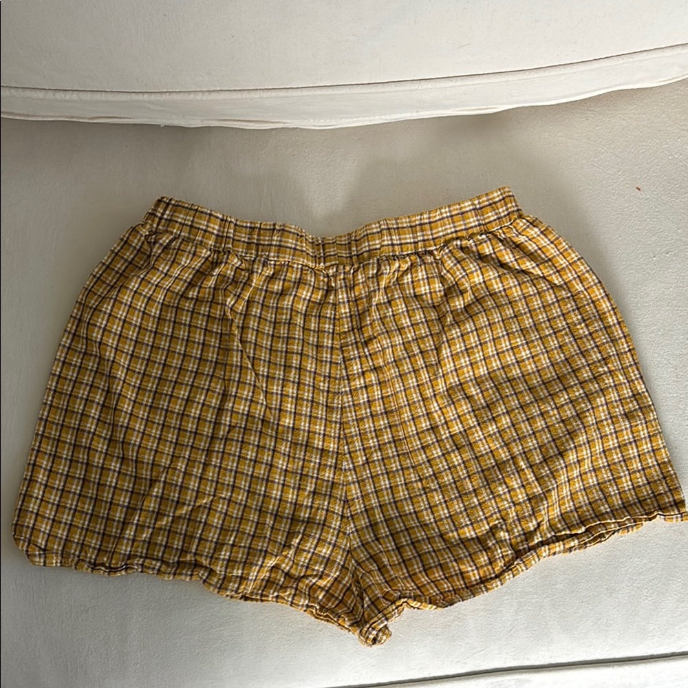 Dizzy Yellow and Brown Bermuda Shorts Lightweight Elastic Waist